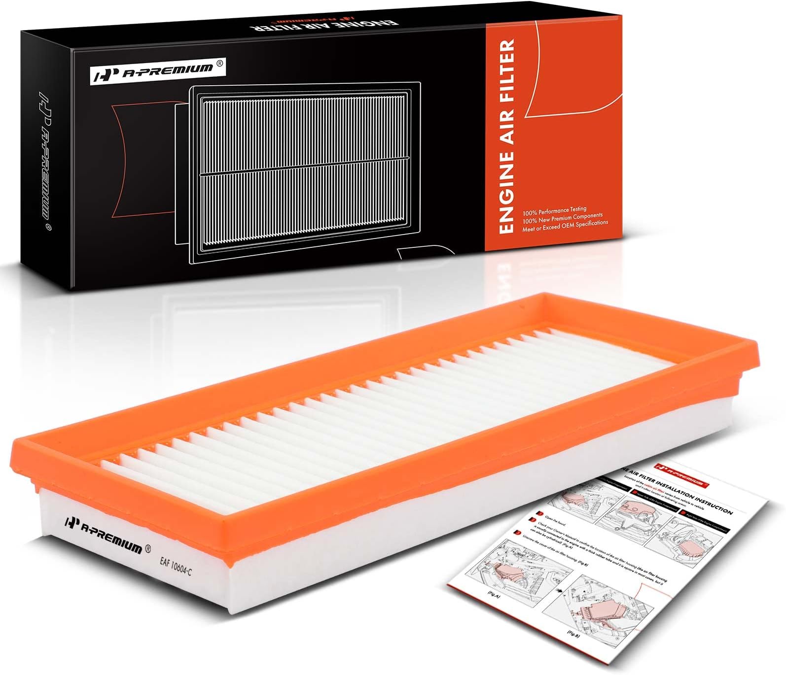 A-Premium Engine Air Filter Compatible with Smart Fortwo 2008-2015, L3 1.3L, Flexible Panel, Replace# A0010940301