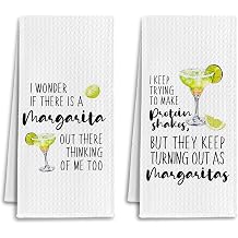 Margarita Cocktail Gifts Kitchen Towels, Margarita Lovers Gifts Dish Tea Towels for Kitchen Bar Cart Decor, Cocktail Bartender Gift Decorative Hand Towel, 16x24 Inches Set of 2