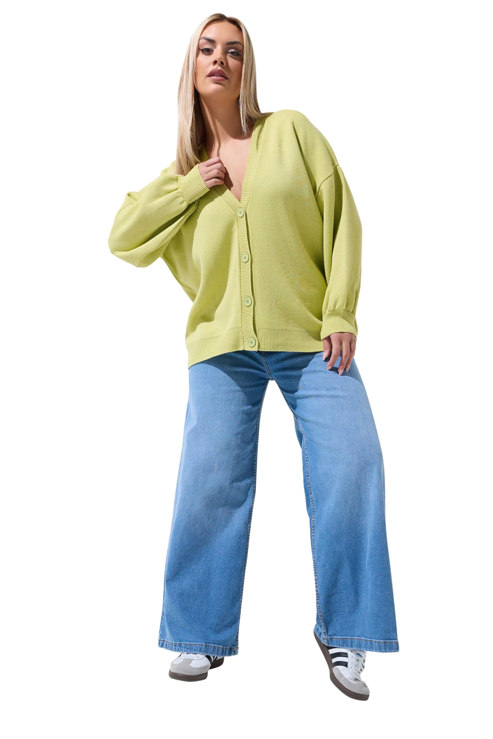 Yours Limited Collection Curve Green Balloon Sleeve Cardigan - Women's - Plus Size Curve
