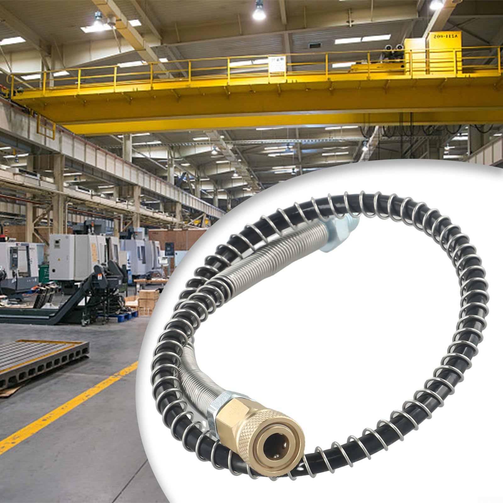 Tuyau Pneumatique Déconnexion Rapide Tuyau Haute Pression 100cm PCP M10x1 Pour Pompe à Air - Raccord Rapide - Nylon Noir - Neuf Pompe Piscine