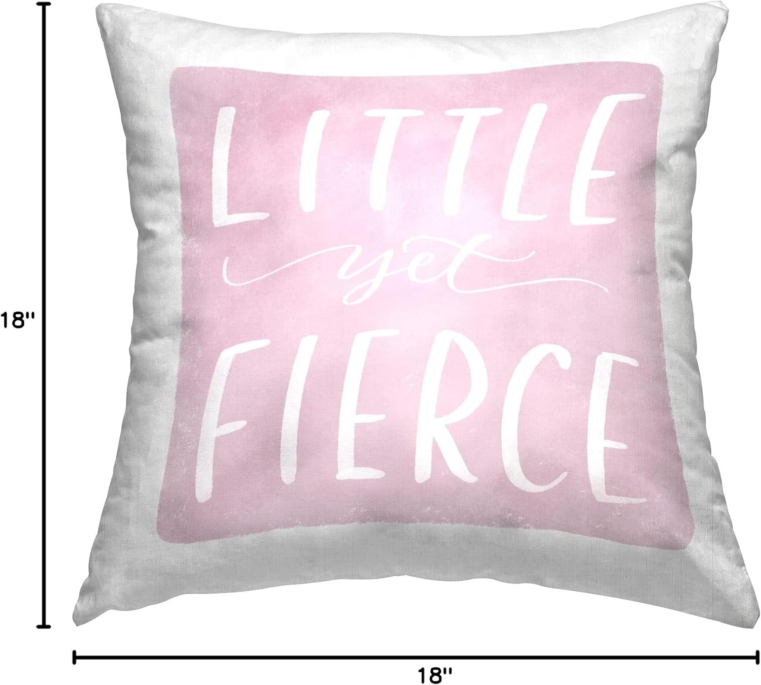 Stupell Industries Little Yet Fierce Pink Nursery Design by MakeWells Throw Pillow, 18 x 18