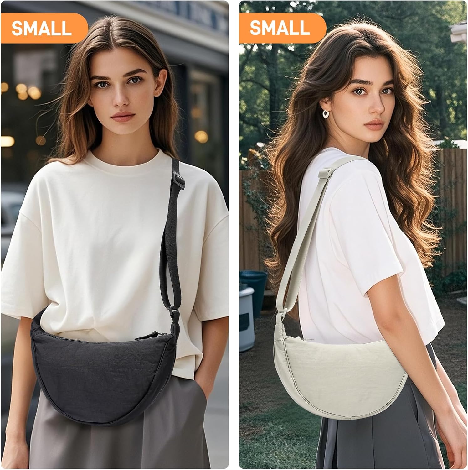 YIKOEE Crescent Bag for Women Men Small Sling Crossbody Bag with Half Moon Shape - Image 2