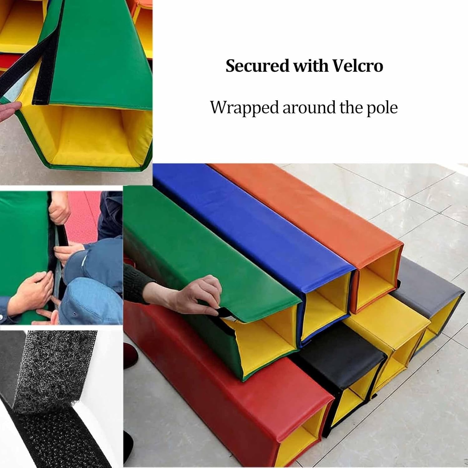Square Basketball Pole Pads, Wrap Foam Basement Pillar Wrap, Outdoor Pole Padding Covered on All Sides, Suitable for Indoor Outdoor Playground Garage Gym