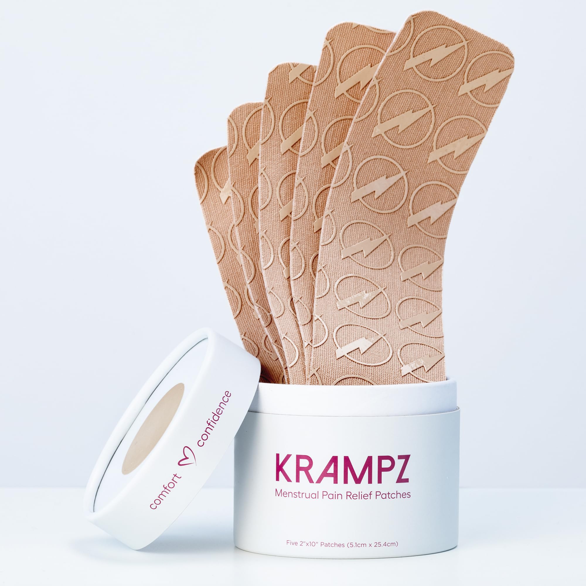 Krampz Menstrual Pain Relief Patches | Drug-Free Far-Infrared Period Patches for Cramps | Up to 72-Hour Wear | Water &amp; Sweat Resistant | Tone Two - 5 Count | Not a Heat Patch