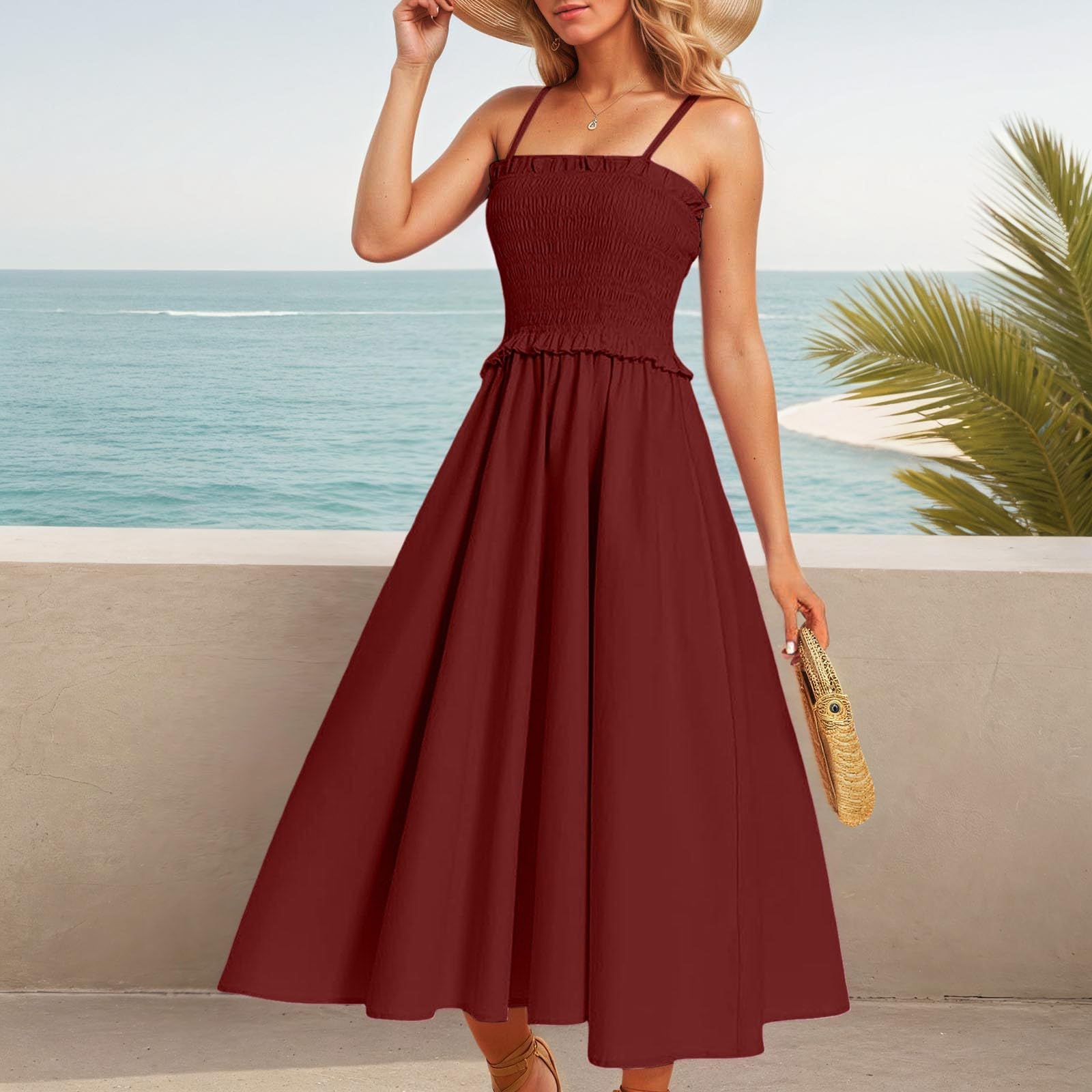 2026 Jupe Longue Bretelles Amincissante Super féerique Femme Style Doux français élégant Coupe décontracté