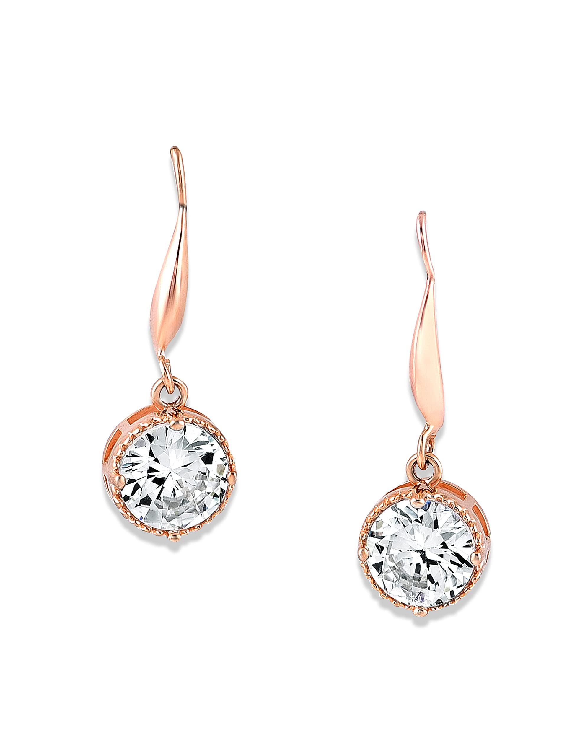 Zaveri Pearls Rose Gold Cubic Zirconia Contemporary Drop Earring For Women-ZPFK10666 (B0B3XV6GS6) Amazon Price History, Amazon Price Tracker