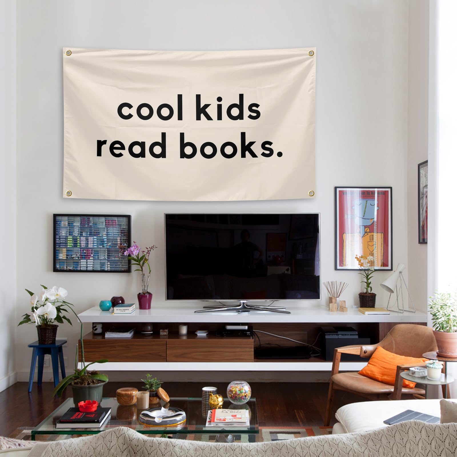 Cool Kids Read Books Wall Hanging Tapestry 3x5 Ft Funny Tapestry for Kids Classroom School Reading Corner Wall Decor - Image 5