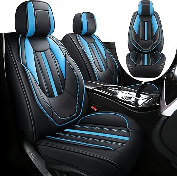 Car Seat Covers for Mercedes-Benz Sprinter 4500 2019-2024, Premium Nappa Leather Automotive Front Seat Covers, Waterproof Auto Seat Protector&Accessories2 Seats Standard/Black Blue