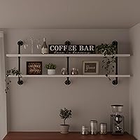 Vista 9 de Estantería flotante para libros estantes de baño sobre inodoro estanterías industriales de tubo estantes de tubería estantes de pared rústicos Blanco