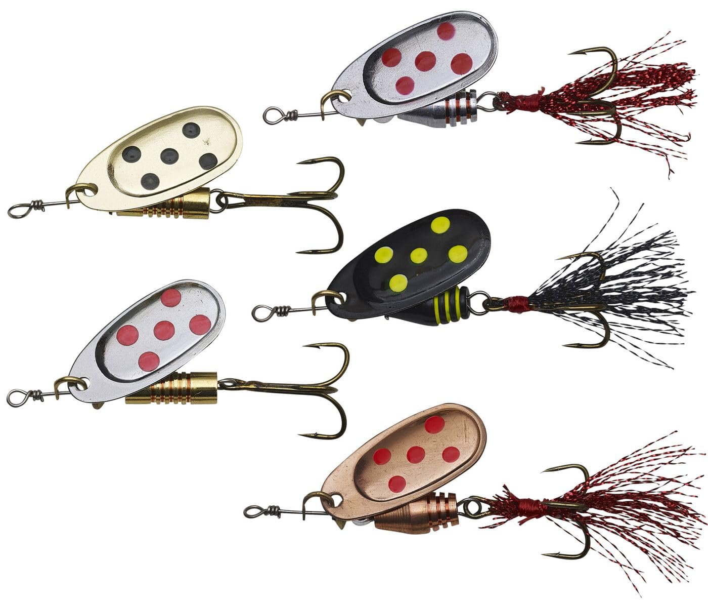 DAM SPINNER PACK 5pc 7g LURE TACKLE BOX SET PIKE PERCH CHUB TROUT FISHING LURE