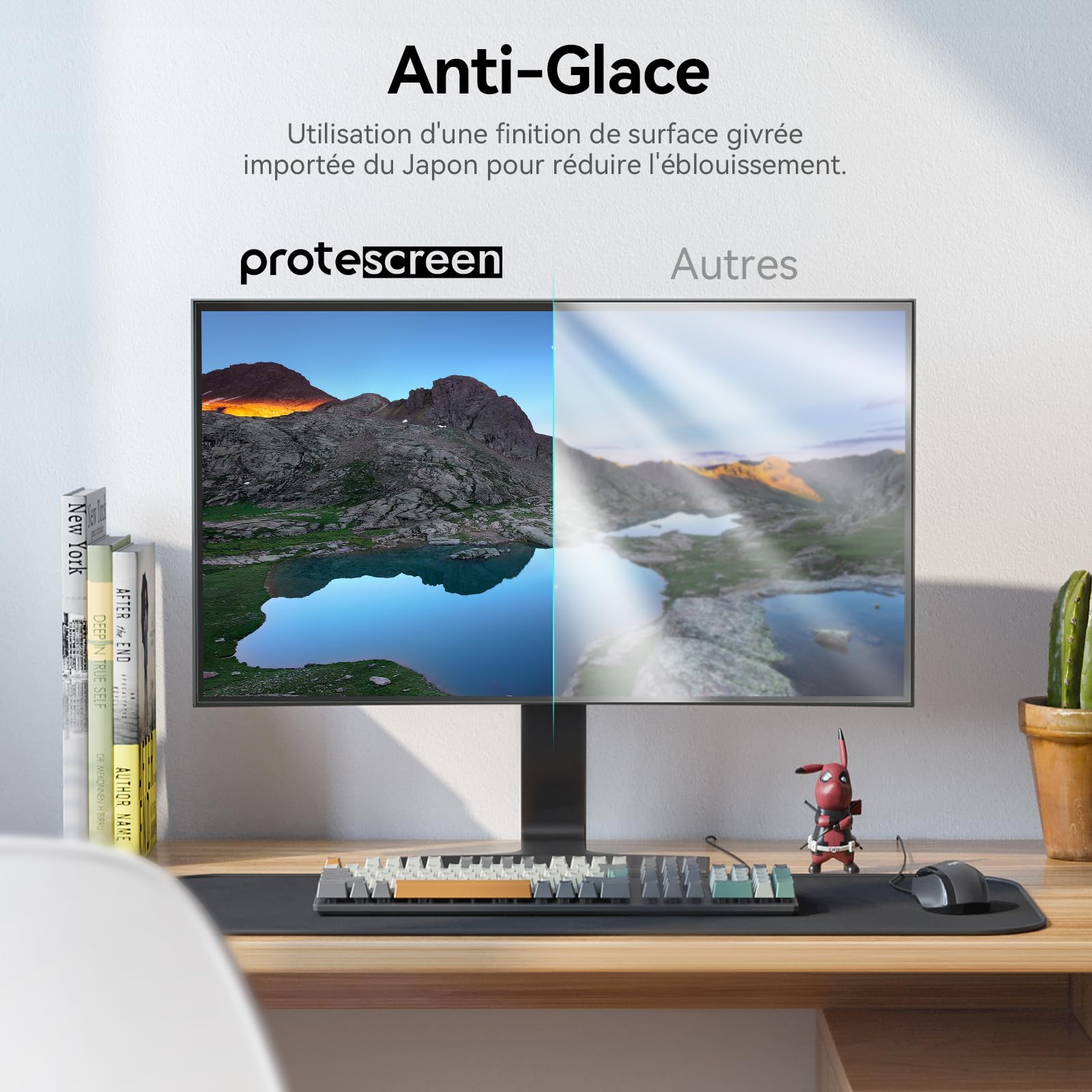 Protescreen Filtro schermo luce blu da 27 pollici, protezione schermo rimovibile per PC e monitor da 27" 16:9 Widescreen Computer