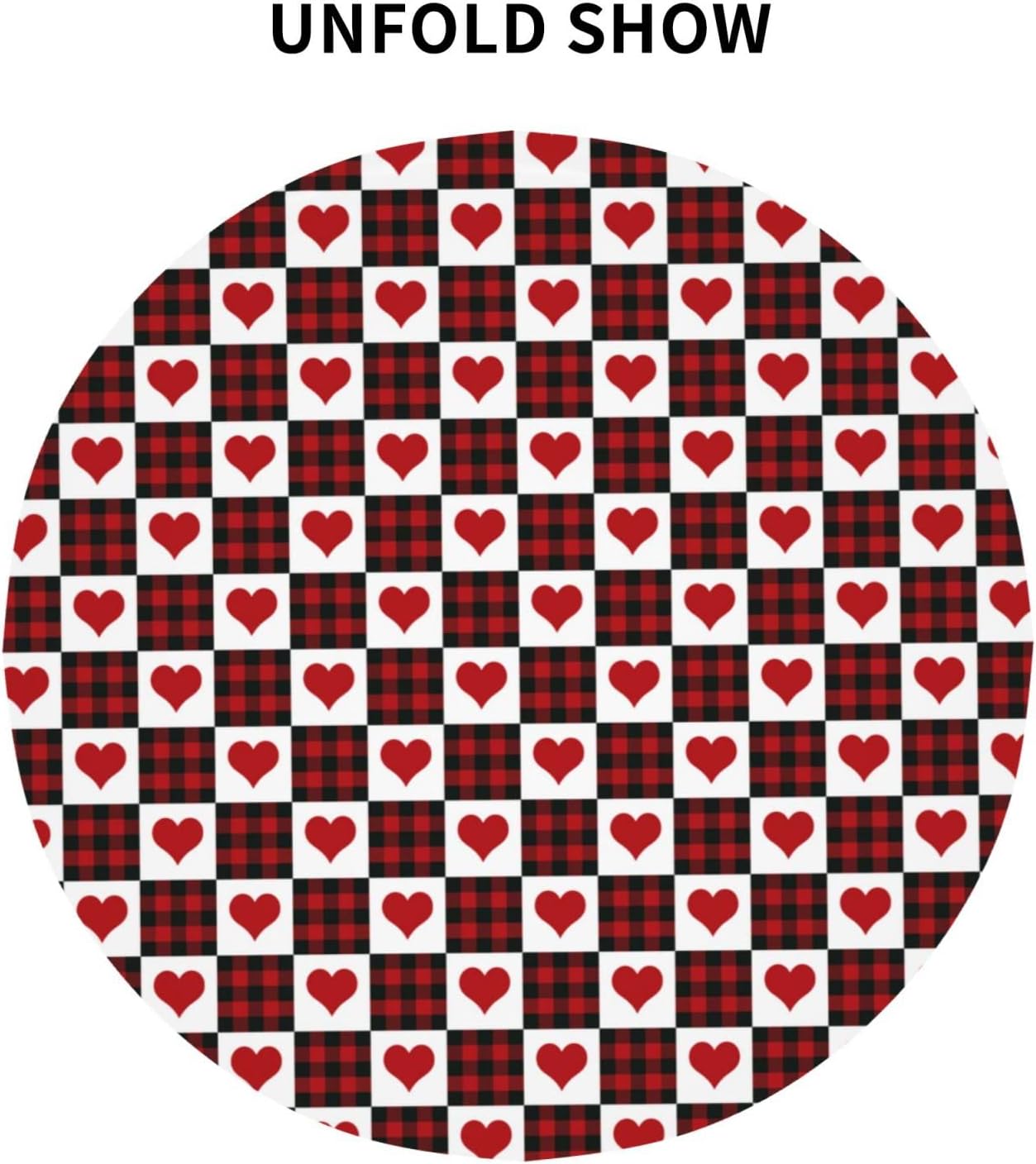 Valentine's Tablecloth Buffalo Plaid Tablecloth Round Tablecloth 60 Inch Washable Table Covers Reused Red Heart Tablecloth Mother's Day Home Parties Holiday Dinner Party Kitchen Dining Room Decor : Home & Kitchen