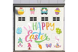 Ferraycle 23 Pcs Happy Easter Garage Door Magnetic Decorations Easter Bunny Magnet Stickers