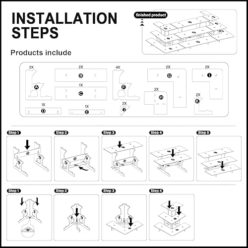 Miniatura 5 de Soporte de exhibición de mesa de 3 niveles de 3 niveles, estante de exhibición de esquina de madera, estante portátil para mesa al por menor,