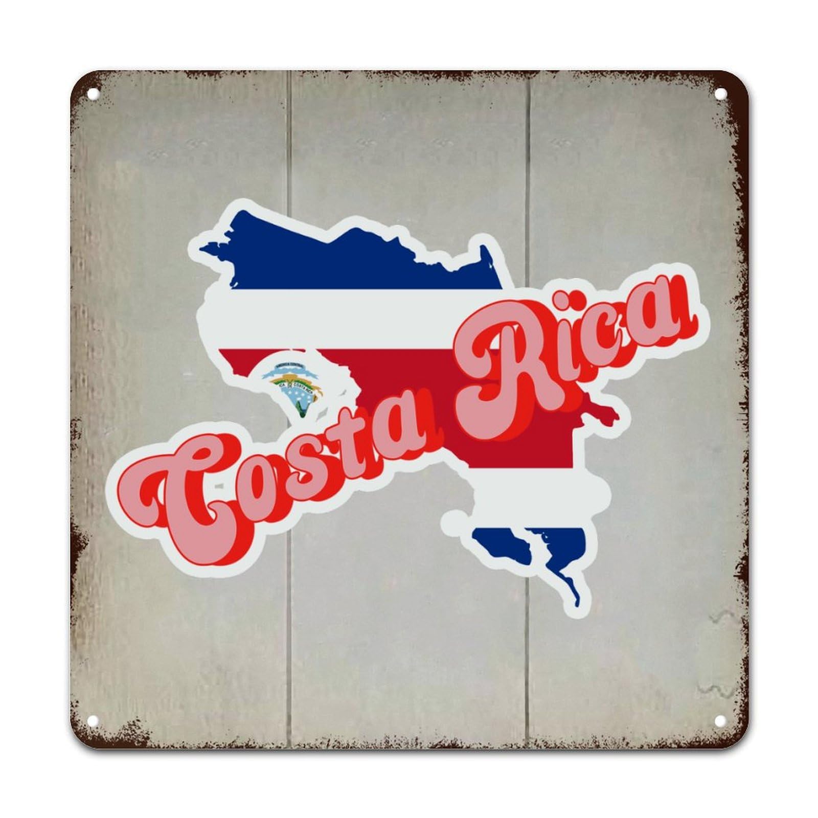 Amazon.com: WoGuangis Costa Rica Metal Signs Costa Rica Flag