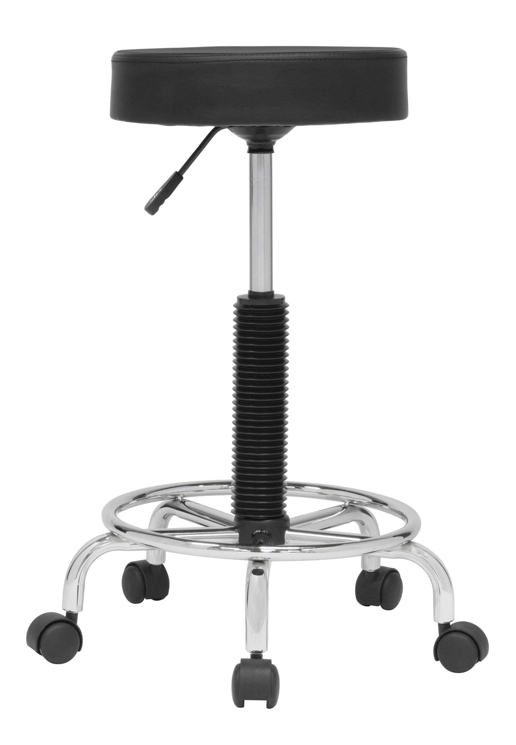SD STUDIO DESIGNSCalico Height Adjustable with Footring Medical Office Stool, Chrome/Black