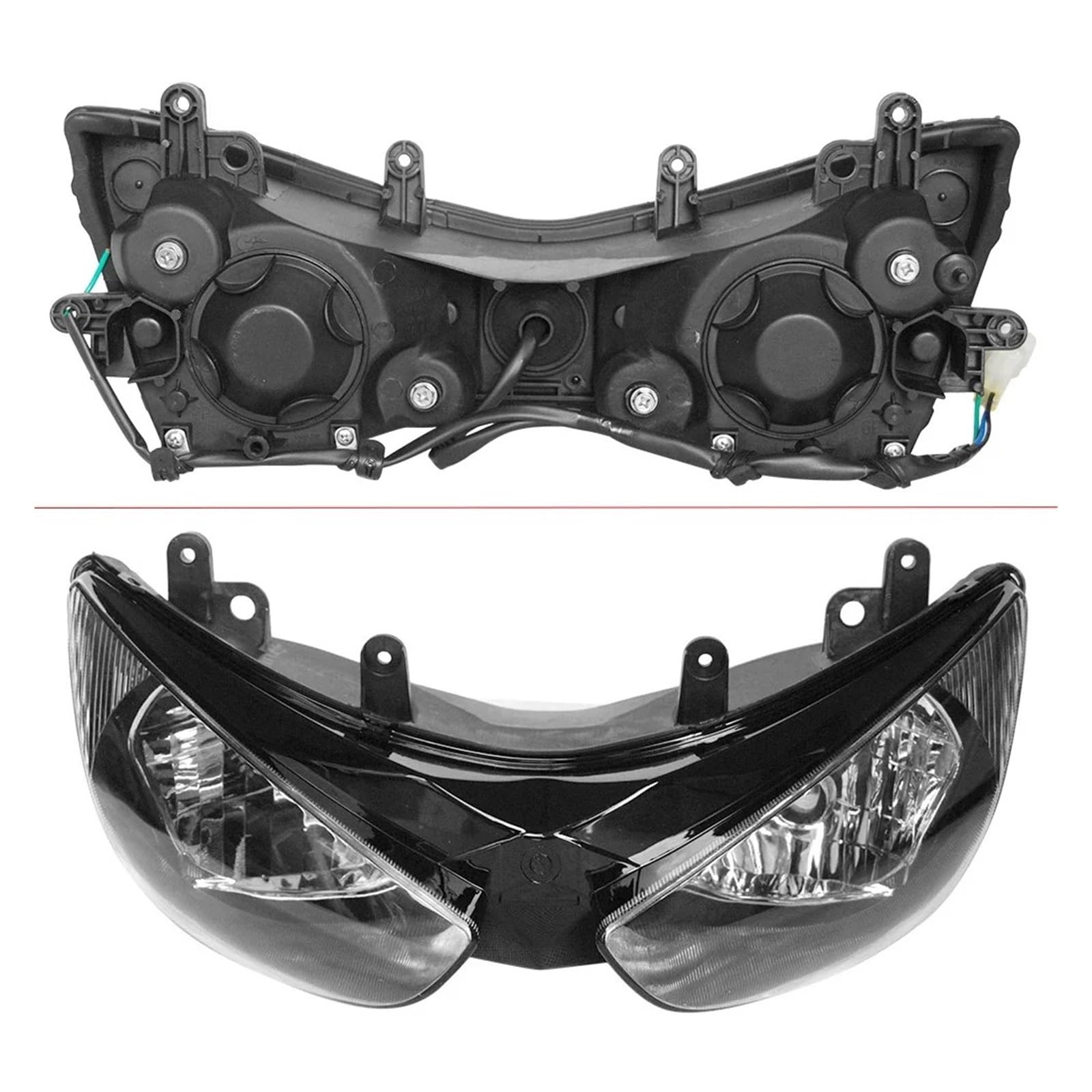 AVFORA Moto Faro Para Ninja Para ZX-6R 636 Para ZX6R ZX636 2005 2006 Motocicleta Faro Delantero Conjunto Faro Motocicleta