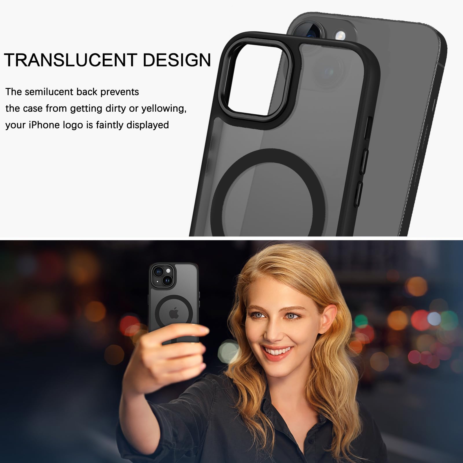 BENTOBEN Custodia magnetica compatibile con iPhone XS Max, 6,5 pollici [compatibile con Magsafe] ricarica wireless Custodia traslucida opaca