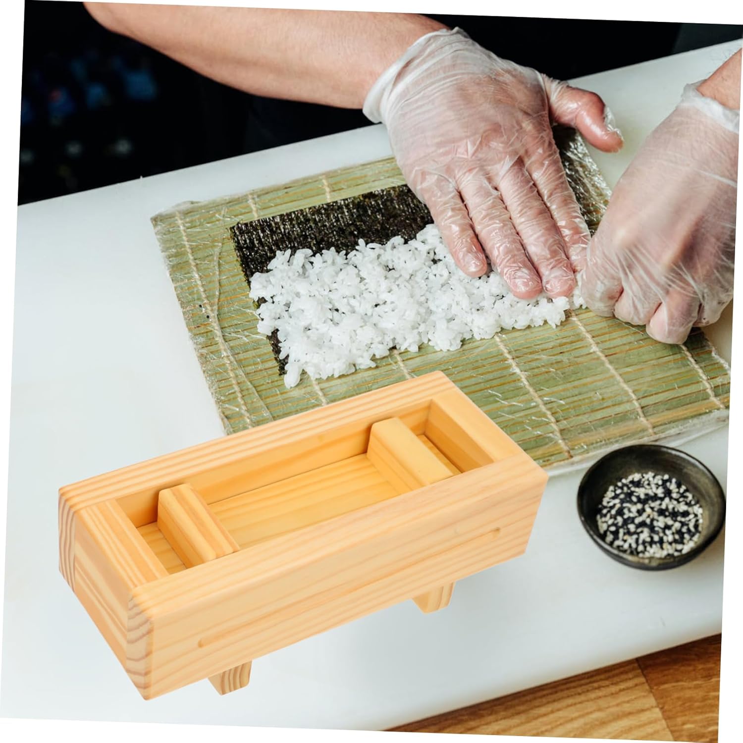 PRETYZOOM Wooden Sushi Mold Sushi Making Tool for Beginners Nigiri Kit Maker Roll Maker Diy