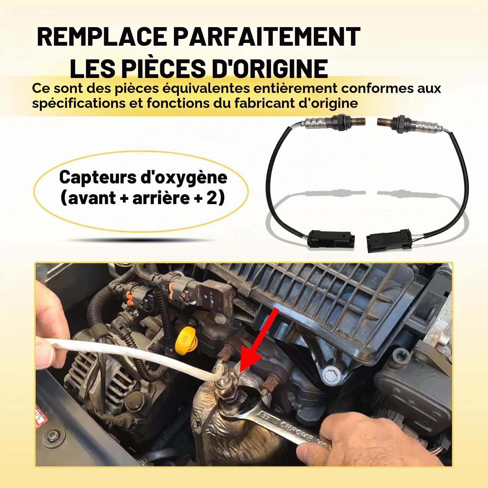 Sonde Lambda Capteurs D'oxygène Pour Citroen C1 II, C3 II, C4, Peugeot 208 108 301, 308 II 2008 I, Aygo, Corsa E, Astra H/J 98022942 98106343, Avant Arrière Kit 2