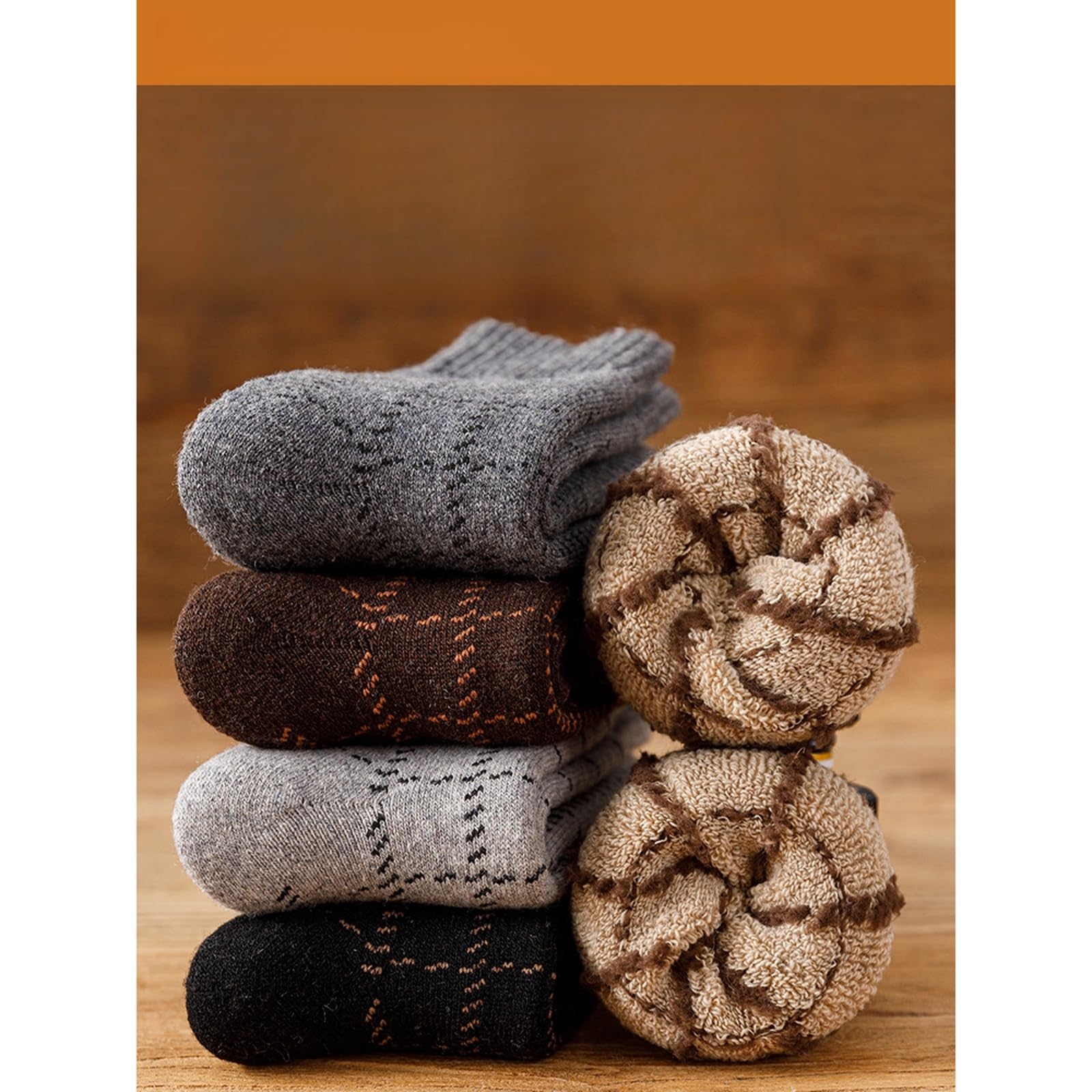 svlftecon Unisex Wool Winter Thermal Socks Cozy Warm Hiking Crew Boot Socks Wool for Winter Crew Series 12