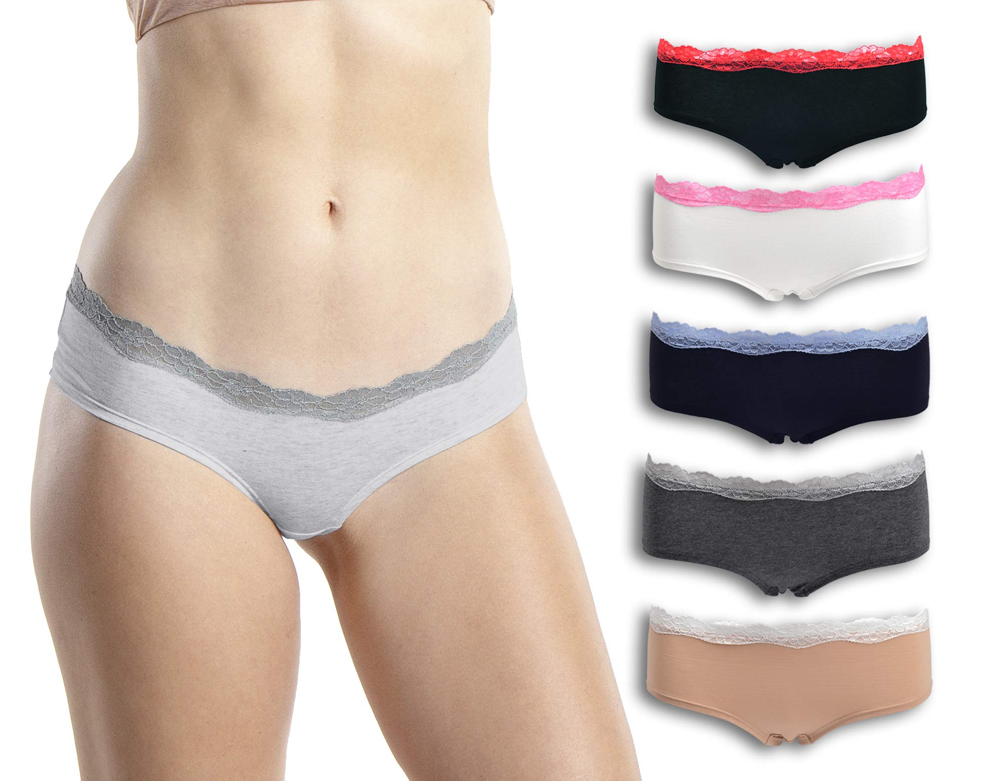 Emprella Panties for Women, Womens Hipster Underwear Pack Soft Cotton Ladies Panty