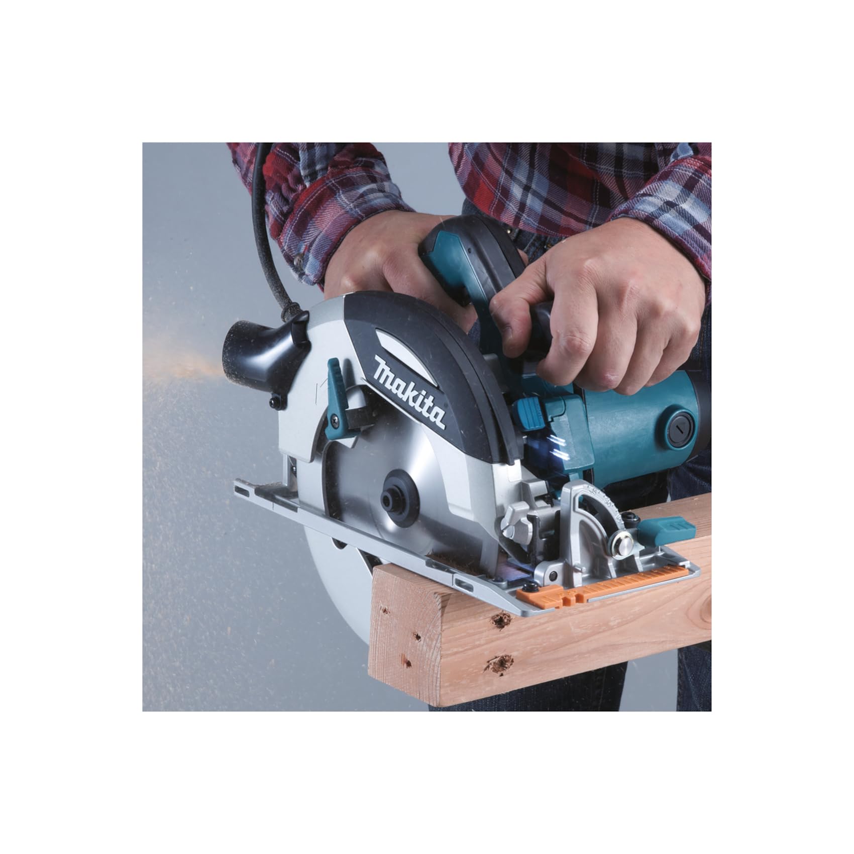 Makita HS7100 HS7100-Sierra Circular 1400W 5500 RPM 4.0 kg Disco 190 mm Corte Max 67 mm, Nero, Large