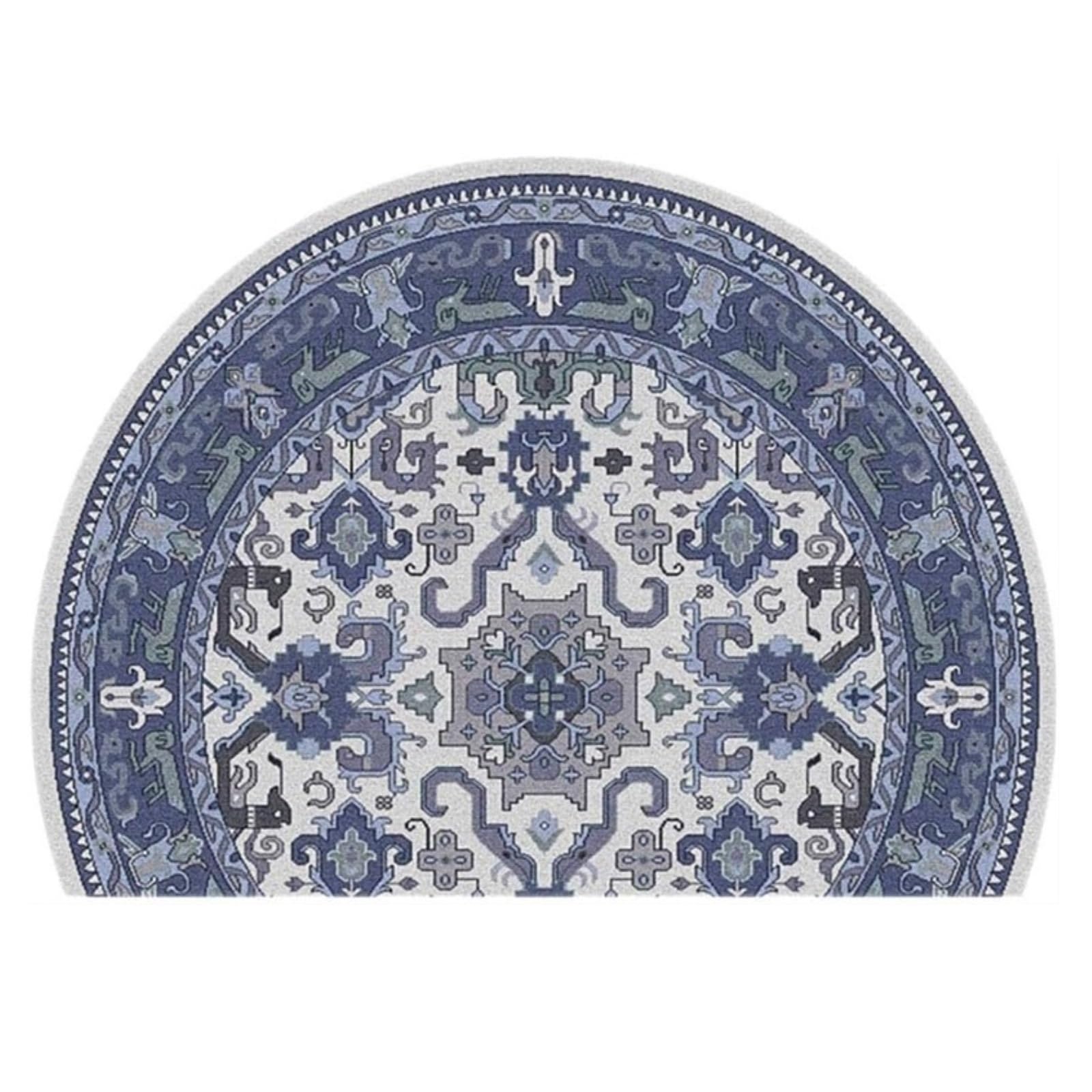 Fußmatte Fußabtreter Traditionelle Fußmatte Im Boho-Persischen Stil, Halbkreisförmige Retro-Schlafzimmer-Eingangstür Teppich für Eingang(K,60x90cm(24x35))