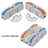 Vista 5 de Kit de conectores de cable de empalme eléctrico de conexión rápida, conectores de cable de palanca, terminales compactos en línea de empalme a tope