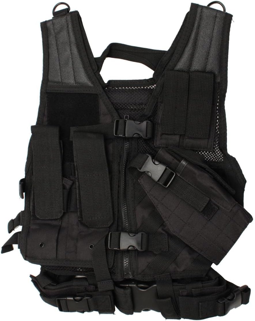 unisex adult NcStar Tactical Vest Childrens Black XS S, Black, Small US