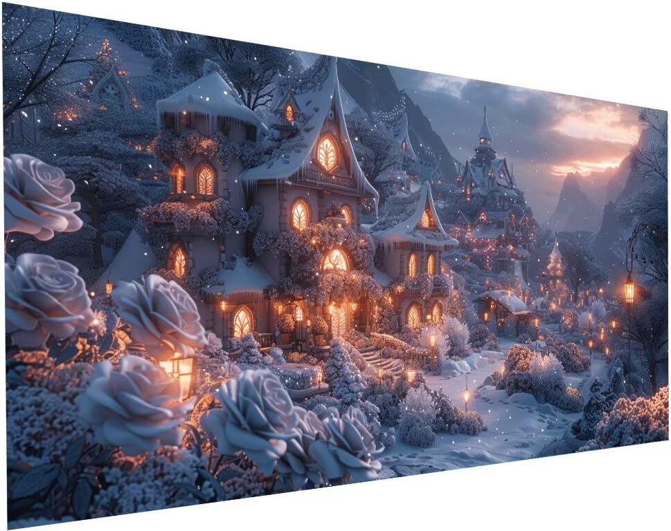 Broderie Diamant Kit Complet XXL Paysage Toile Premium Haute Définition