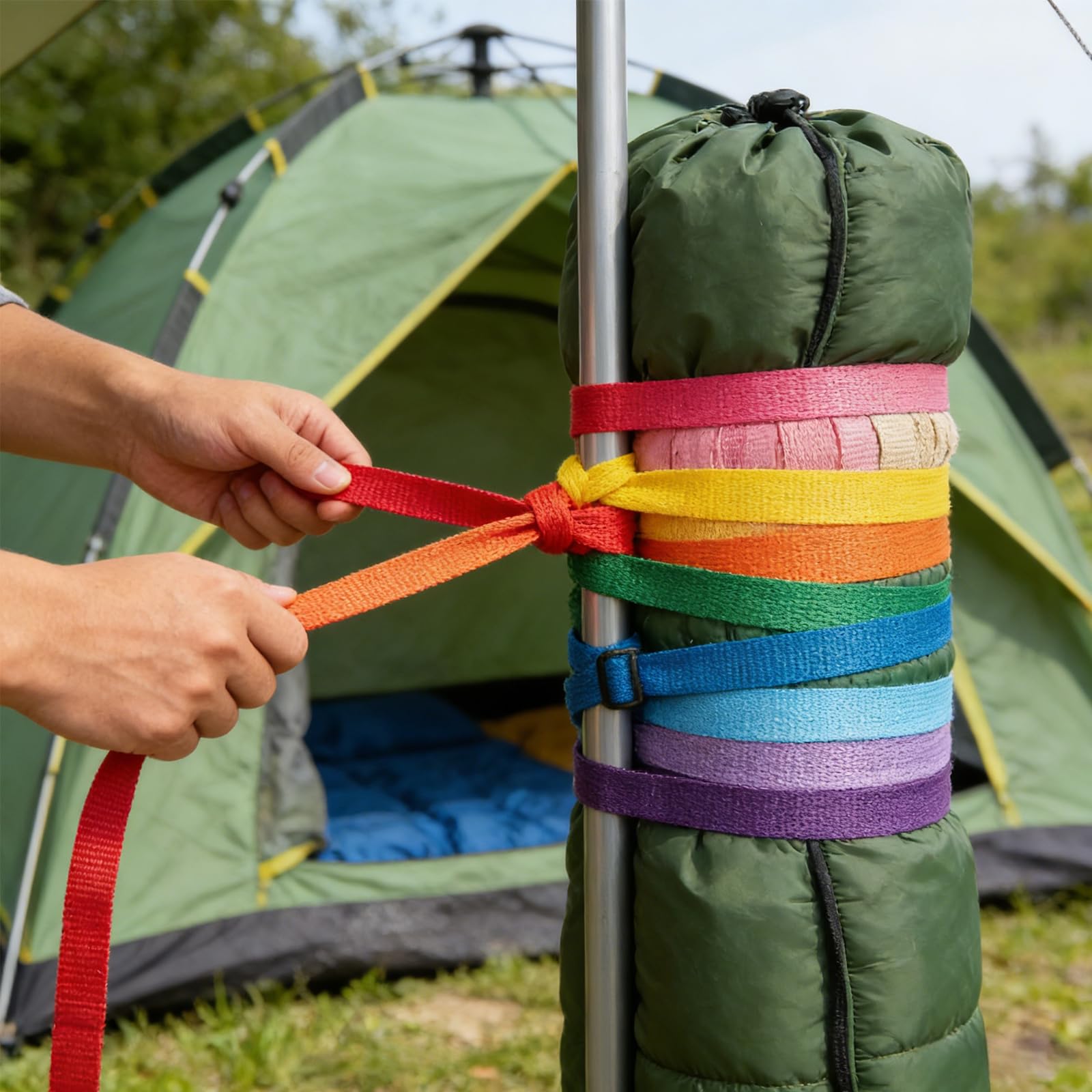 Correa de nailon Wonninek, 12 rollos de 1 pulgada por 5 metros de correa de nailon resistente, cinturón de seguridad para escalada, manualidades, bricolaje, correa para equipaje, collar para mascotas