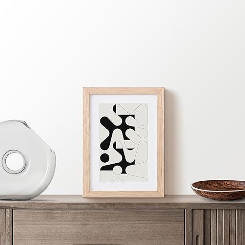 Miniatura 6 de TONES FRAME DESIGN Portarretratos de 5 x 7 pulgadas, juego de 2, paspartú con marcos de fotos de 4 x 6 pulgadas, acabado de madera natural y frente