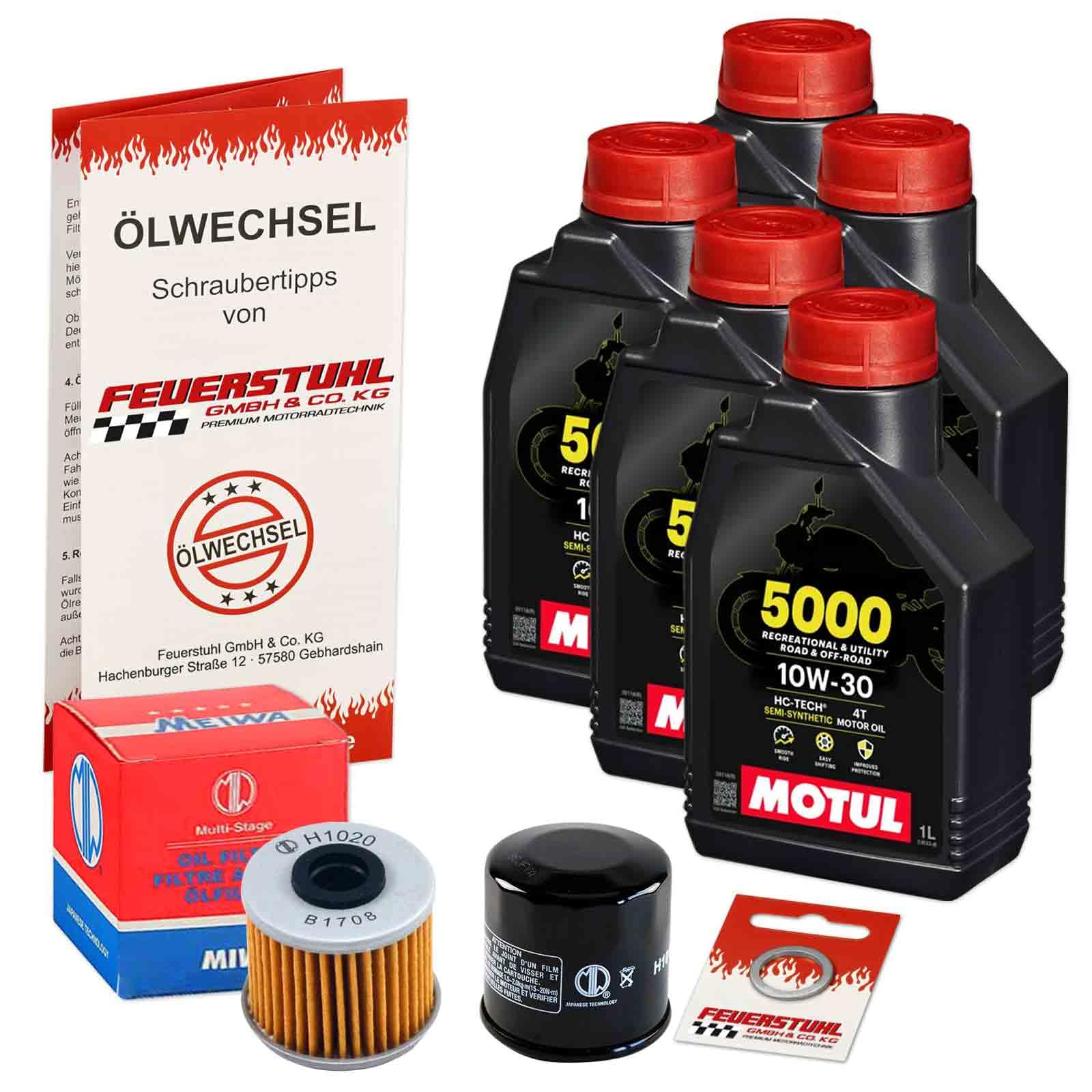 Öl & Ölfilter für Honda CRF 1100 L Africa Twin DCT, 2020-2023 (SD08), Ölwechsel Set 10W-30 Motoröl + MiW Filter + Dichtring(e)