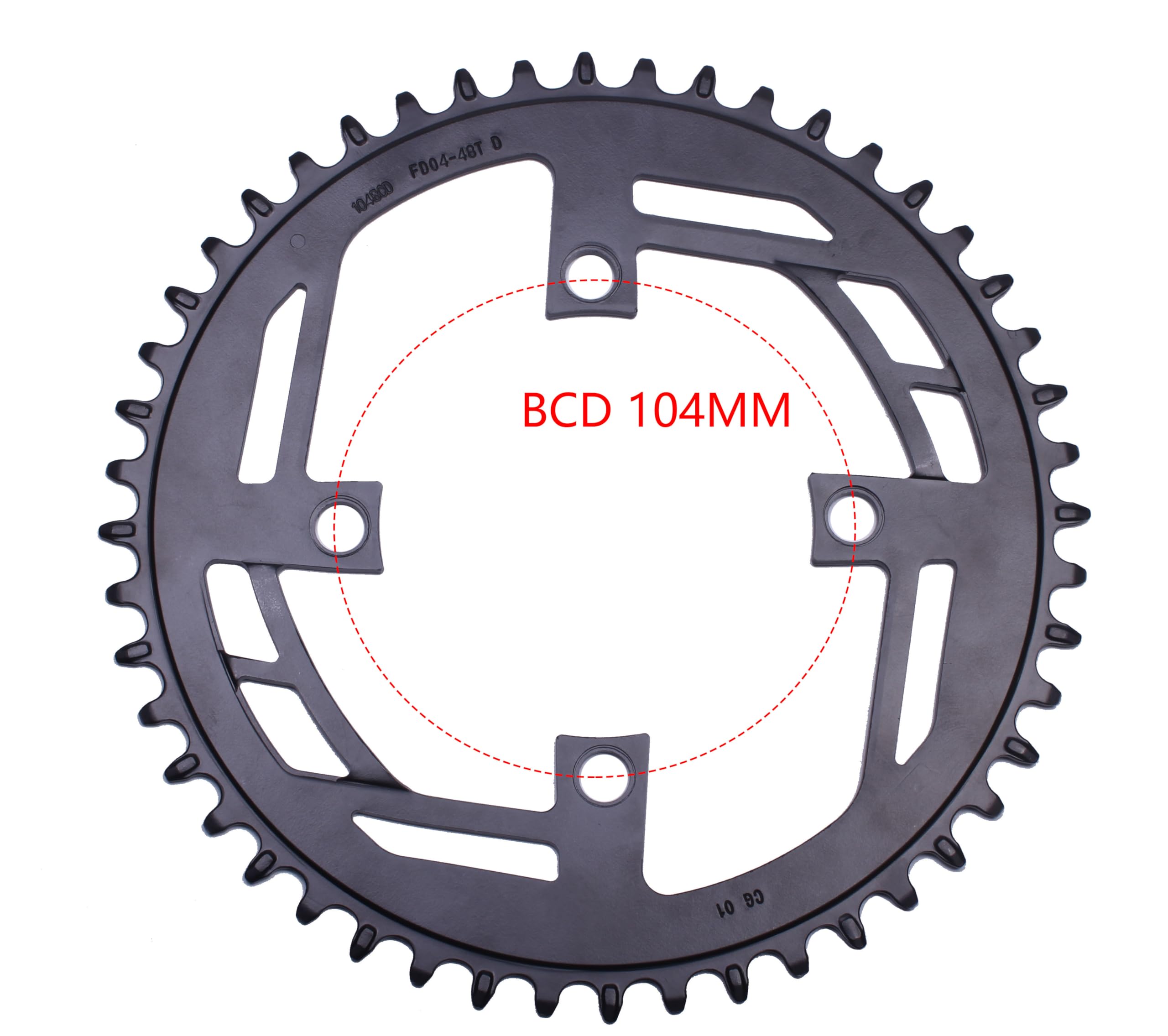 PROWHEEL 32T/34T/36T/38T/40T/42T/44T/46T/48T 104BCD okrągła wąska szeroka pojedyncza tarcza do roweru 9/10/11/12-biegowego, MTB, e-roweru, roweru elektrycznego, roweru szosowego, roweru miejskiego