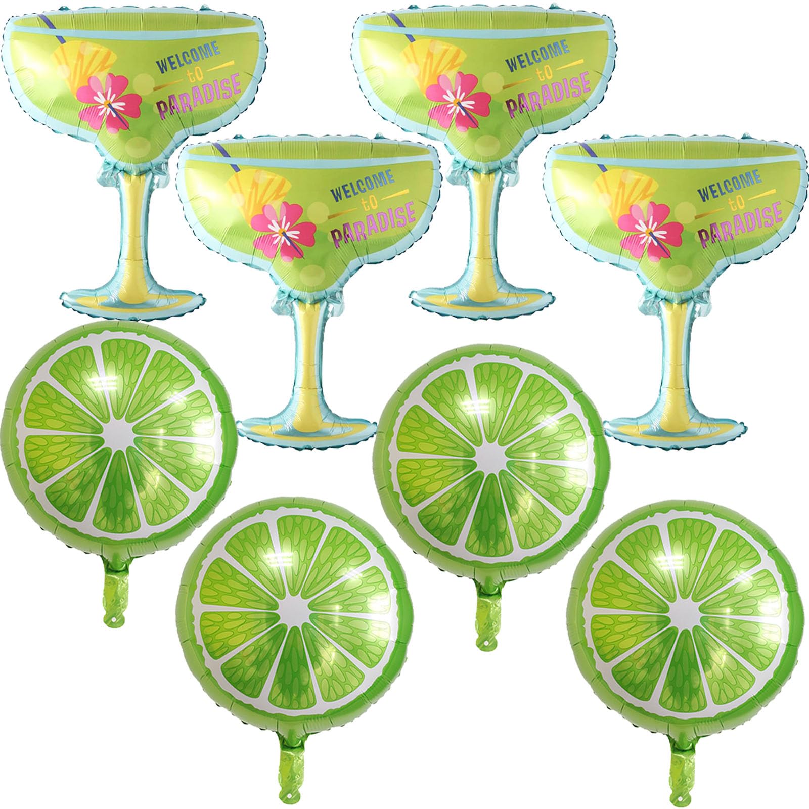 8Pcs Fruit Lime Balloons Cold Drink Lemon Mylar Balloons for Margs and Matrimony Bachelorette Summer Fruit Themed Graduation Birthday Wedding Party