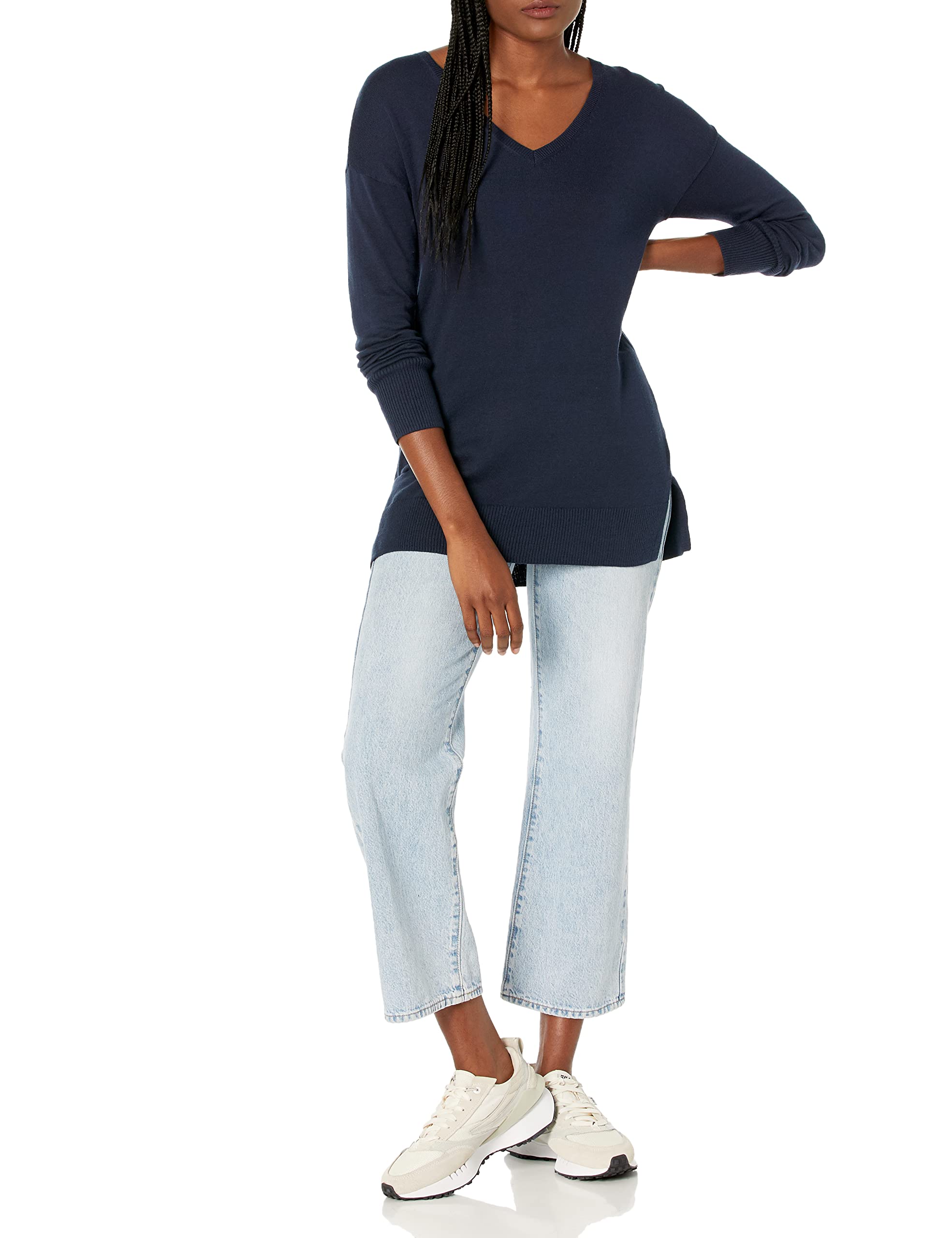 Amazon Essentials Maglione A Tunica Leggero A Maniche Lunghe Con Scollo A v (Disponibile In Taglie Forti) Donna