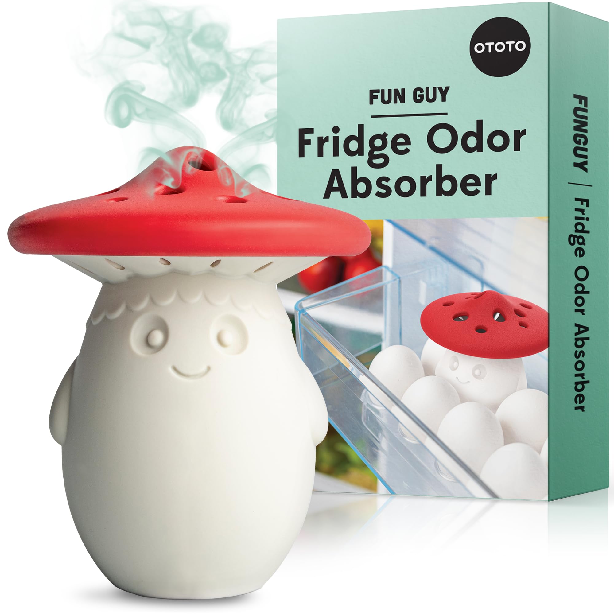 OTOTO Fun Guy: Désodorisant Réfrigérateur Naturel, Sans BPA, Absorbe Odeurs