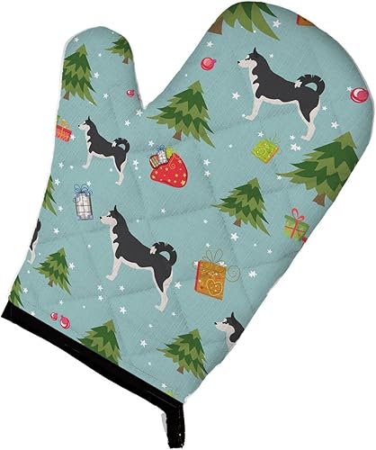Caroline's Treasures BB4904OVMT - Guante de horno de Navidad siberiano Husky resistente al calor, grueso para sartenes calientes y horno, guante de