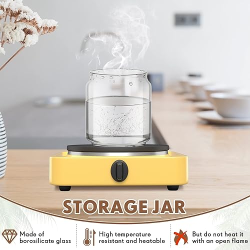 Miniatura 6 de 16 recipientes de vidrio de borosilicato transparente herméticos sellados con tapas de madera, recipientes de especias de cocina, para servir café,