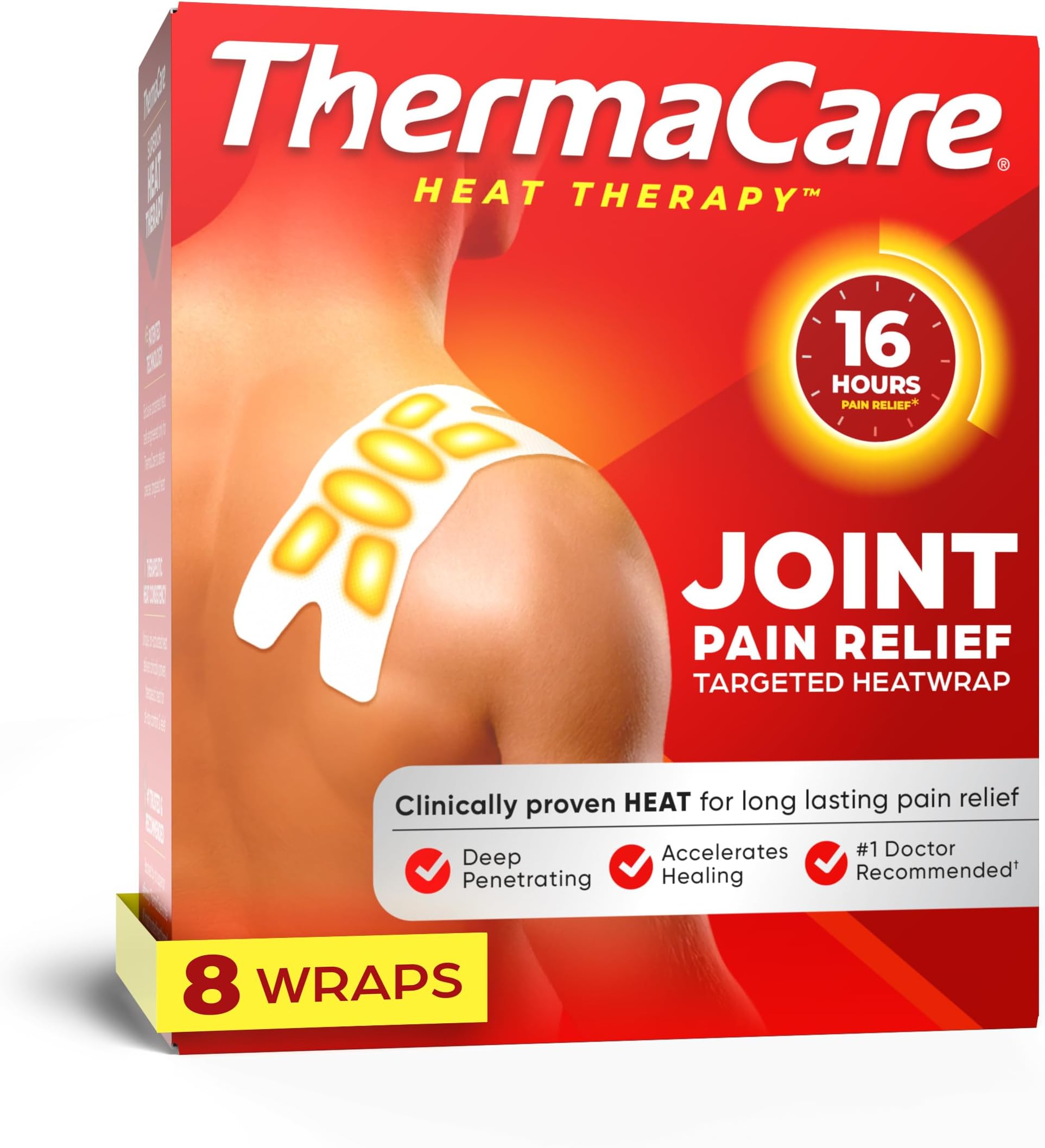 Portable Heating Pad, Joint Therapy Patches, Multi-Purpose Heat Wraps, 8 Count