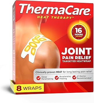ThermaCare Portable Heating Pads for Muscle & Joint Pain Relief - Adhesive Heat Wraps, Drug-Free Heat Therapy - Flexible, Discreet Heat Patches for Daily Comfort & Wear - 8 Count