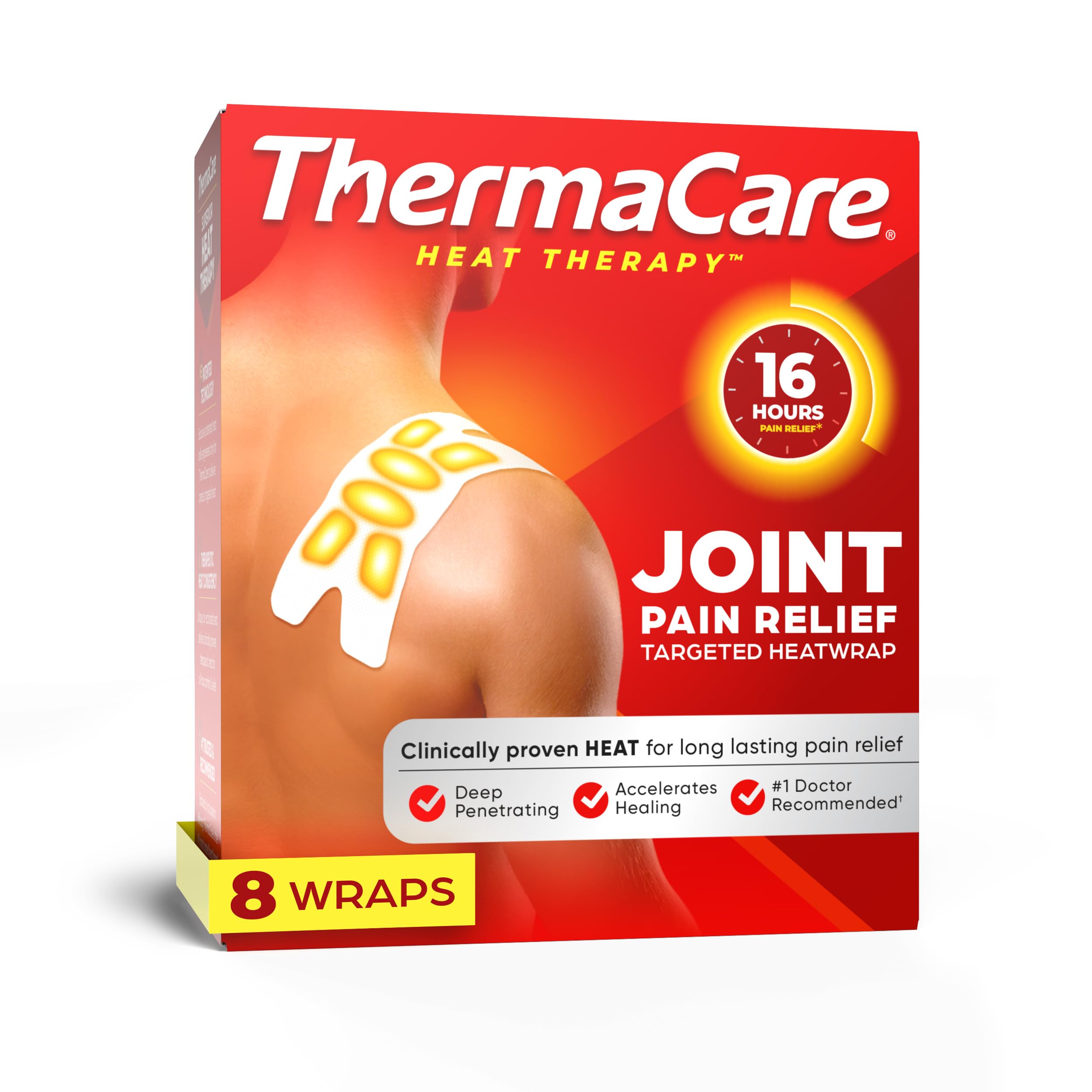 ThermaCare Portable Heating Pads for Muscle &amp; Joint Pain Relief, 8 Count