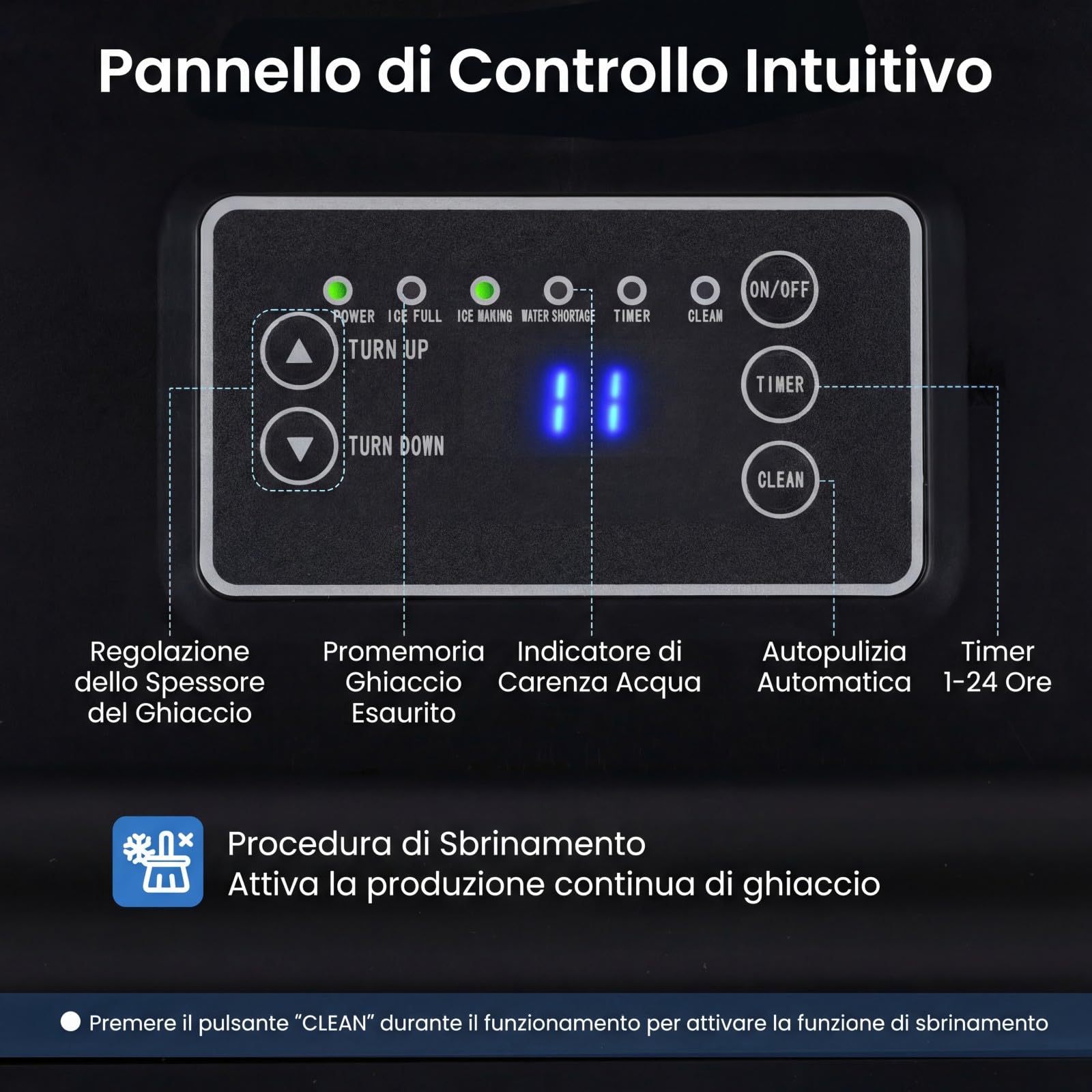 COSTWAY Macchina per Ghiaccio Commerciale, 25-30 kg/24H, Produttore di Ghiaccio in Acciaio Inox con Autopulizia, Filtro dell’Acqua, per Bar Ristorante e Caffetteria