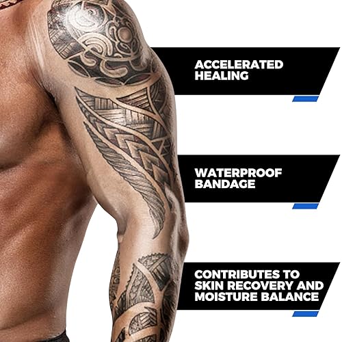 Miniatura 4 de BFONS Rollo de vendajes impermeables para cuidado posterior de tatuajes, 4 pulgadas x 10 yardas, cinta transparente para cubrir tatuajes de segunda