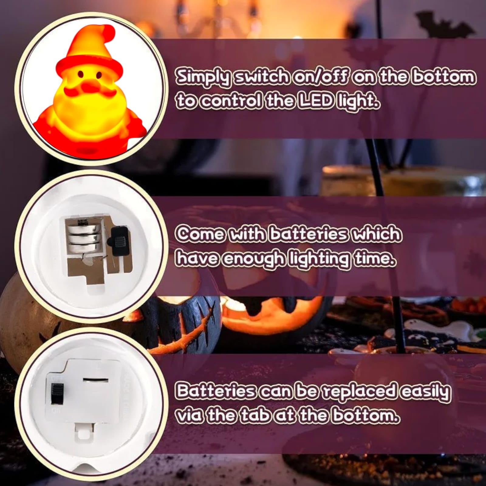 AMANVAN Cute Small Santa Claus LED Night Lamp for Kids Desk Lamp Home Decor for Christmas, Nursery Bedside Nightlight for Baby, Toddler, Boys & Girls, Secret Santa Gift for Kids, (1 Pcs) 2