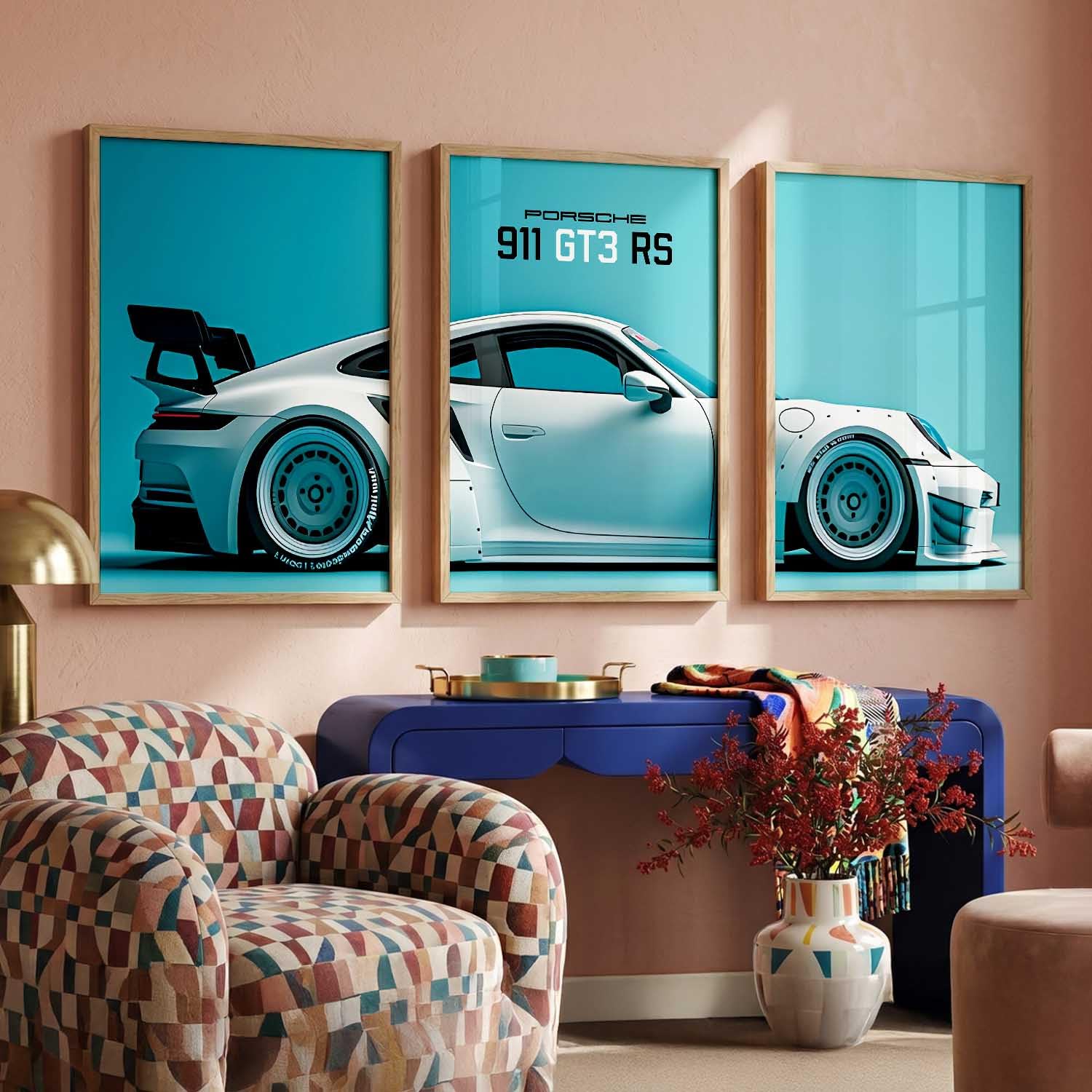 Porsche Car Posters - Set of 3 Framed Wall Art -14 Porsche Car Posters - Set of 3 Framed Wall Art -14
