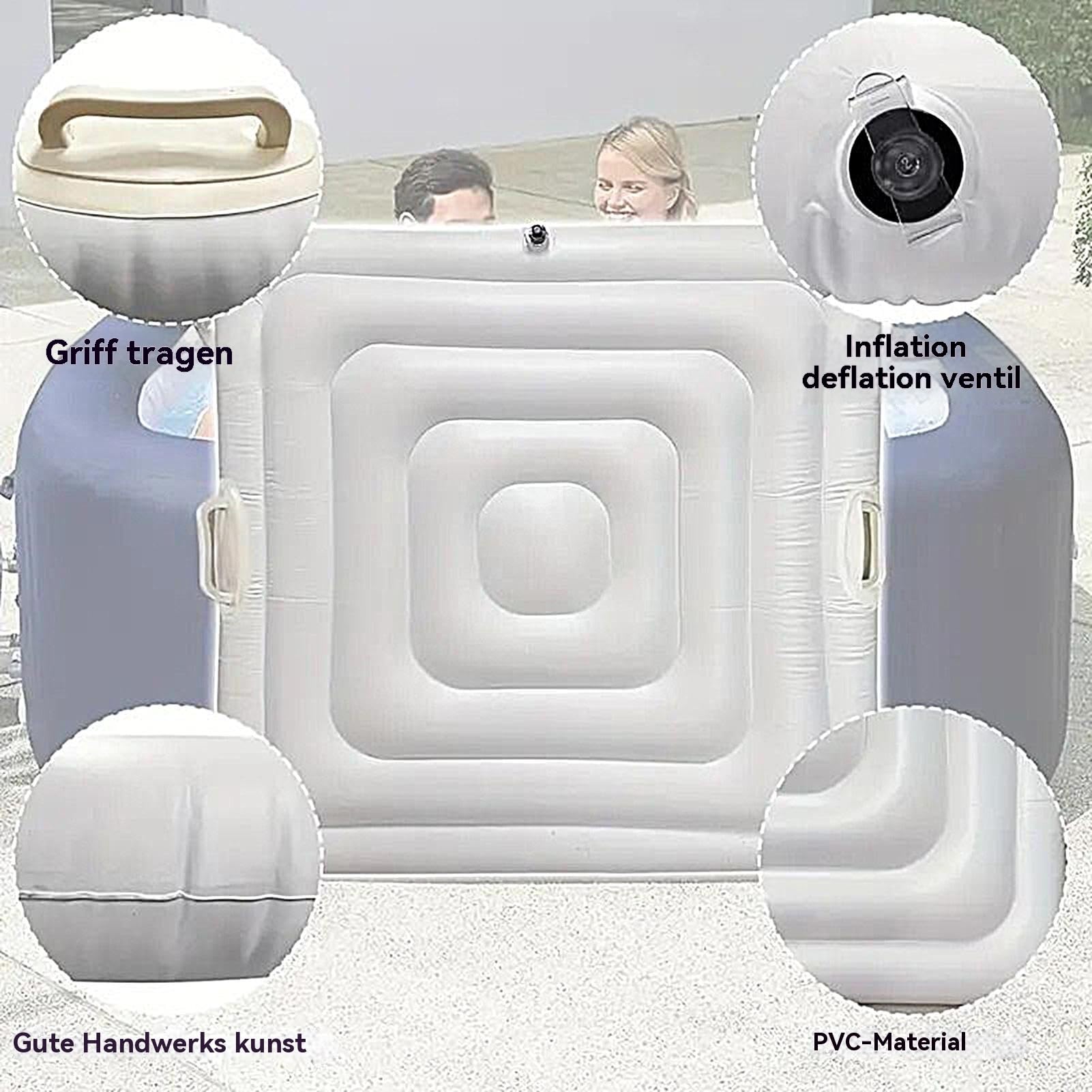 Copertura per Hot Tub Gonfiabile Coperchio Pieghevole Antipolvere con