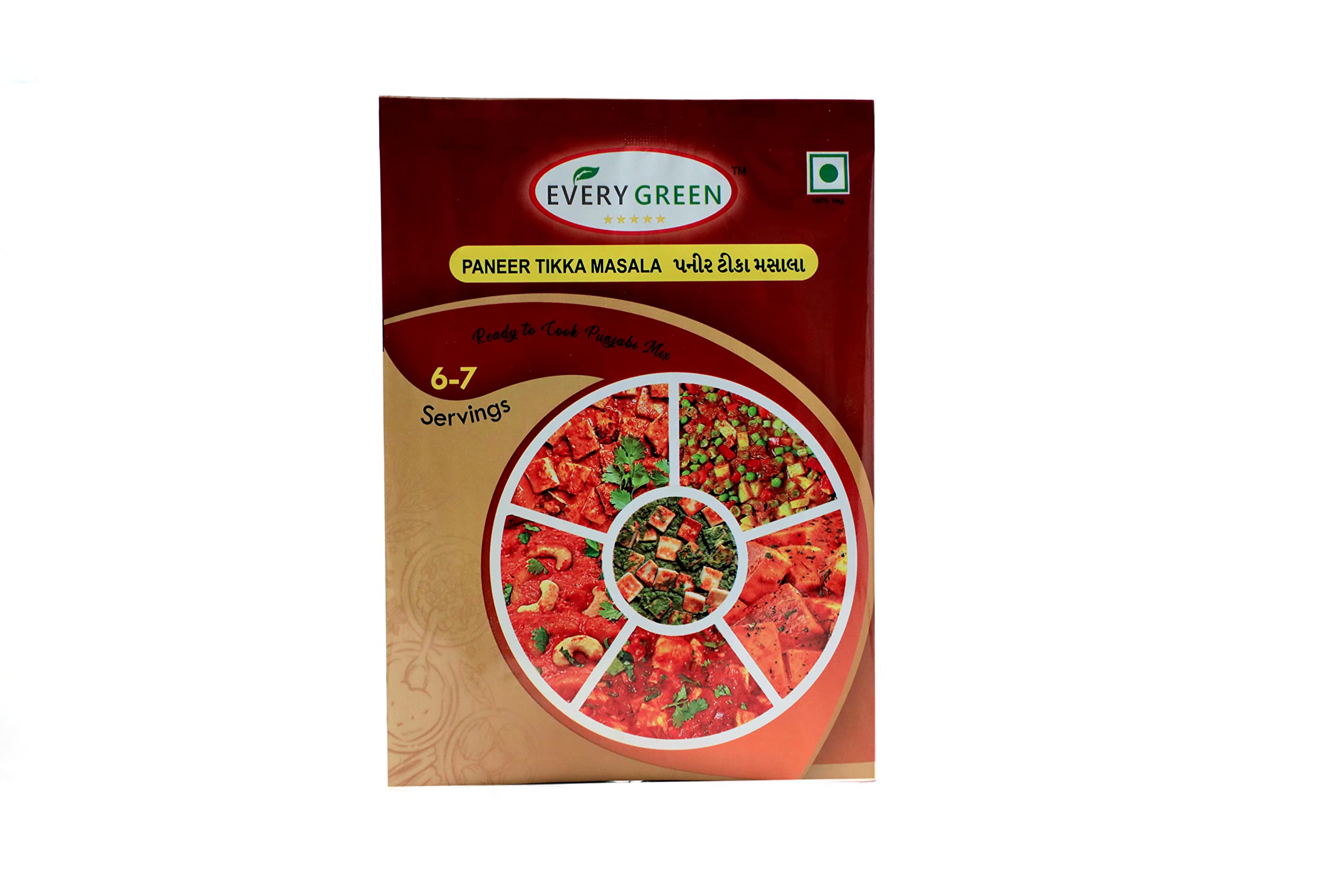 Every Green Paneer Tikka Instant Punjabi Masala - Craft Authentic Delicacies with Bold and Spicy Flavors! : Pack of 6