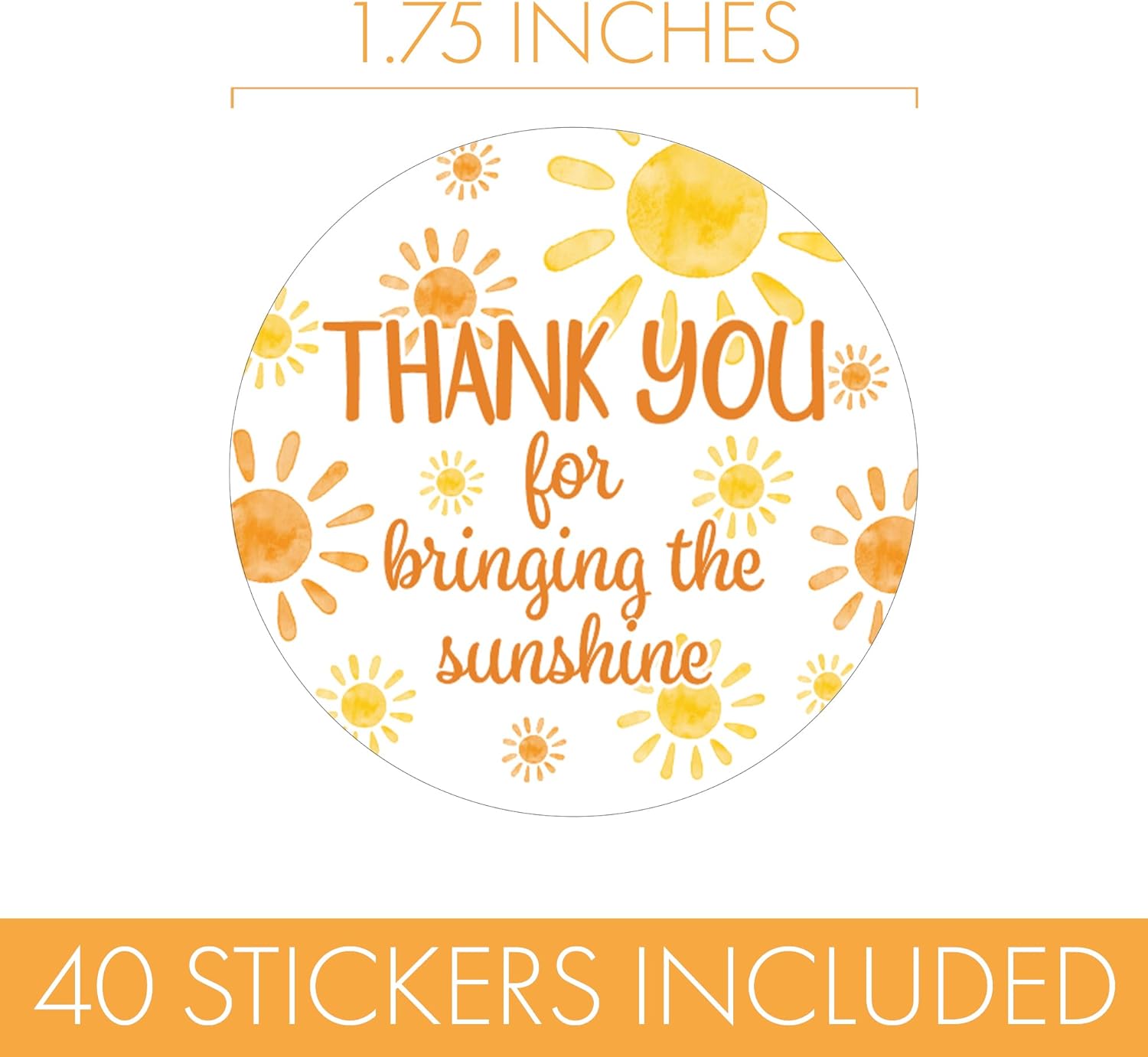 First Trip Around The Sun Thank You Stickers - Sun Themed 1st Birthday Sunshine Party Favors Labels - 40 Count, Decorations for Baby Boy or Girl Turning One - Image 3